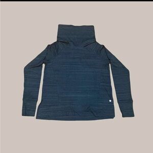 Apana SMALL long sleeve cowl neck exercise athletic sports top Dark Heather Gray